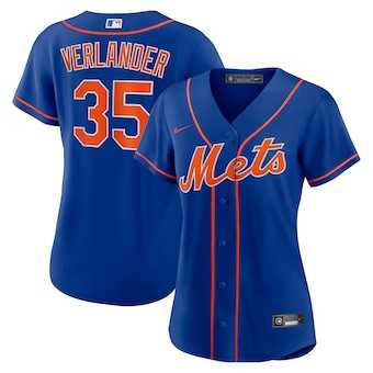 Women%27s New York Mets #35 Justin Verlander Blue Stitched MLB Cool Base Nike Jersey Dzhi